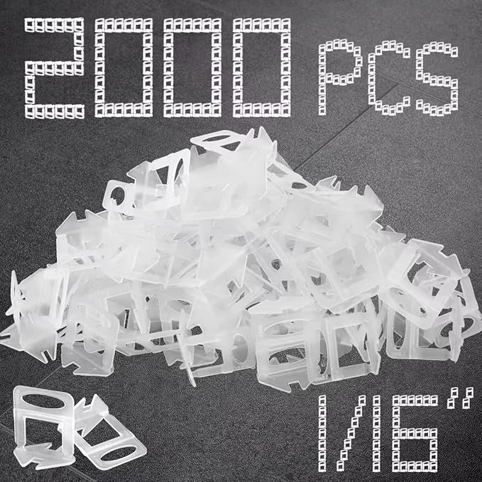 1/16" Tile Leveling System Spacers 2000 PCS Tile Leveling Clips Kit Prevent Tile lippage Leveler Spacers for DIY Professional Ceramic Tile and Stone Installation (1/16 IN, 2000)