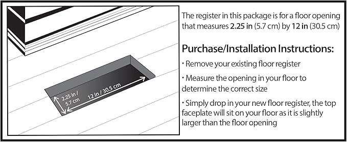 Decor Grates LTH212-BLK Lattice Floor Register, 2x12 Inches, Black