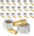 20-Pack HeSun PEX Fittings, 1/2" Pex x 1/2" Female NPT Swivel Elbow, Brass Crimp Fitting for ASTM F1807(PEX1807299)