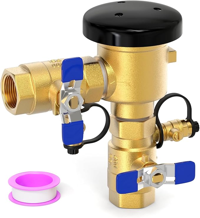 MEANLIN MEASURE 1" Pressure Vacuum Breaker Assembly, Brass Backflow Preventer Valve, Max 400Psi, for Lawn Irrigation System and Commercial Water Supply Systems with 720A-Style Installations