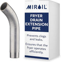 Deep Fryer Drain Pipe - Inner Diameter 1.25" (1.6" Outer) x 9.5" - Oil Fryer Drain Extension Pipe - Easy Installation - Curve Out Fitting for Pitco, Frymaster, ANETS, Vulcan-Hart - by MirOil 90295