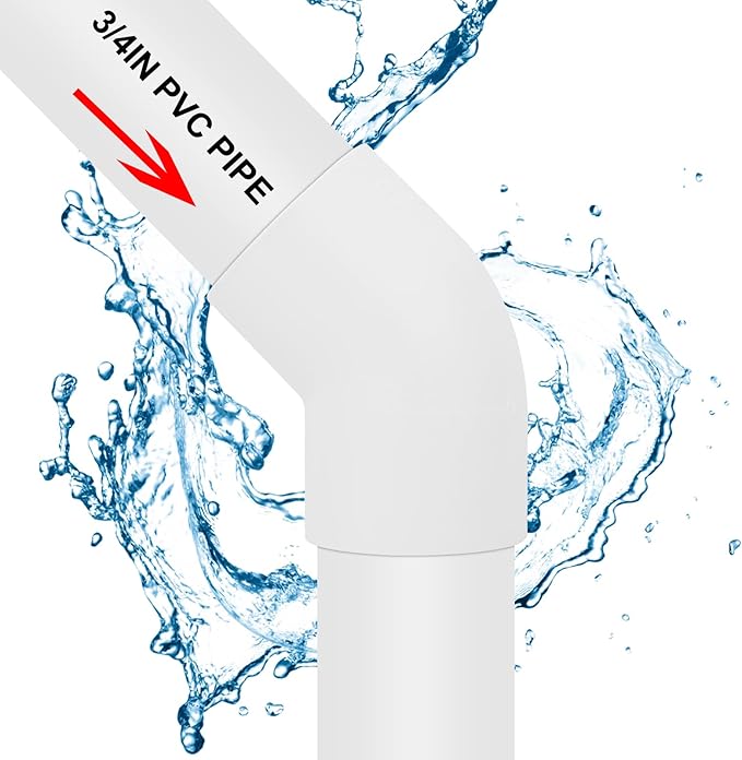 20Pack 3/4" 45 Degree PVC Elbow Pipe Fitting Connector (Socket x Socket) Furniture Build Grade SCH40 3/4 Inch 45 Degree Elbow PVC Corner Adapter for Home Sewer Plumbing Water Line