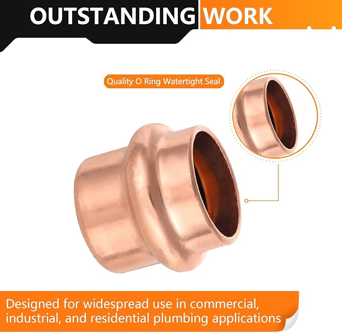 20-Pack HeSun Copper Press End Cap(Plug), 3/4" Pressure Fittings, Press Fit for Copper Tube Connection(PRESS011-20)