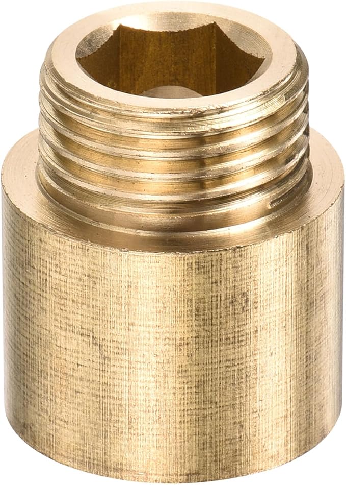 YOKIVE Extension Pipe Fitting, G1/2 Female to G1/2 Male Thread Reducer Adapter Connector, Great for Bathroom Pipe Device, Water Pipe (Golden, 20-mm)