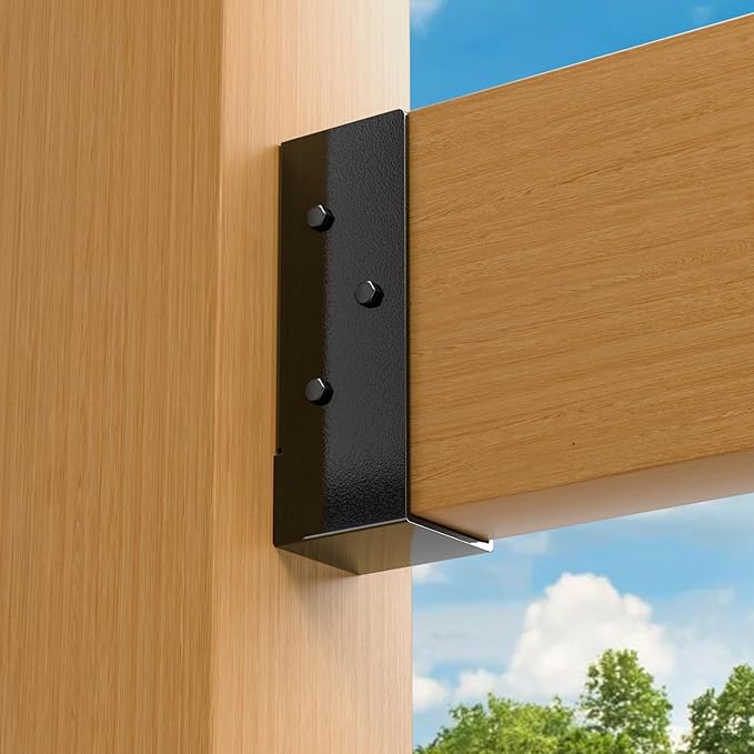 Concealed Joist Hanger (6 Pack), 2"x6" Outdoor Concealed-Flange Joist Bracket with Screws, Q235B Steel Powder Coated Concealed Mount Light Joist Hangers for 2"x6" Beam, Swing, Handrail, Fence