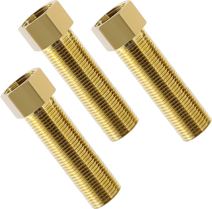 Extension Brass Fittings 3/4" Male Threaded Pipe Hex Bushing Adapter Converter Adapter, Female to 3/4" Copper Pipe Extension Connector Fittings Female Length 100mm (3pcs)