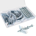 56pcs 1/4 Inch Heavy Duty Drywall Anchors and Screws, 14 Sets Toggle Bolts and Wing Nuts Set, Hollow Drywall Anchors Bolts Screws Assortment Kit for Hanging Lamps Heavy Items