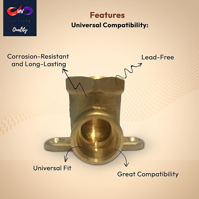 Fip Drop Ear Elbow - 1/2" C x 1/2" Heavy Duty Stress Corrosion Cracking Resistant Brass Elbow Fitting for Plumbing Fitting - Pack of 10