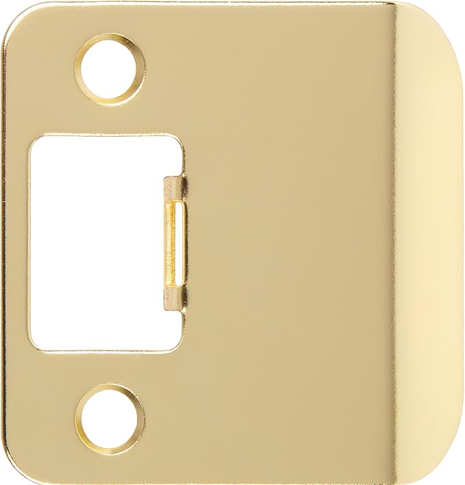 Round Corner Extended Lip Strike, 2-1/4" x 1-3/4", (2-1/4" Overall Length), Polished Brass by Stone Harbor Hardware