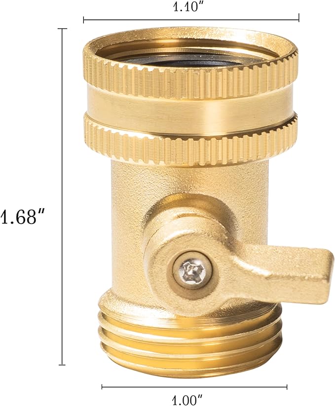 Hourleey Brass Garden Hose Shut Off Valve, 2 Pack Heavy Duty 3/4 Inch Solid Brass Garden Hose Shut Off Valve with 10 Extra Rubber Washers