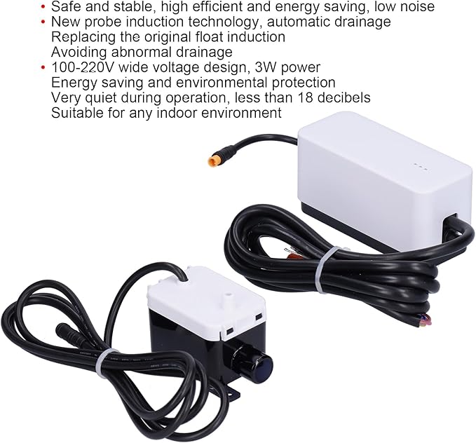 WALFRONT Mini Split Condensate Pump S1, Engineering Plastic, Automatic Drain Technology, Energy Saving, Quiet Operation, Wall Mounted for HVAC and Air Conditioning Systems