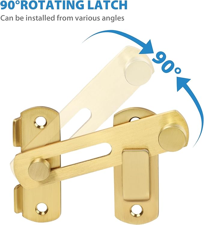Alise 4 inch Heavy Duty Flip Latch Gate Latches, Safety Door Lock for Barn Wood Fence Sliding French Doors,SUS304 Stainless Steel Gate Hardware Gold Finish,MS9500-G