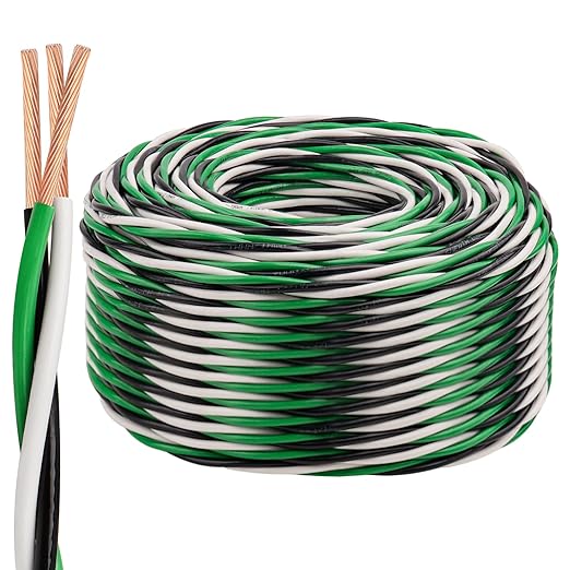 12 AWG THHN Wire 200FT 3-Color Set (Black/White/Green) – Stranded Copper, Pre-Twisted Conductors, THHN/THWN-2 Rated, 600V, Nylon Jacket for Conduit, Residential & Commercial Wiring