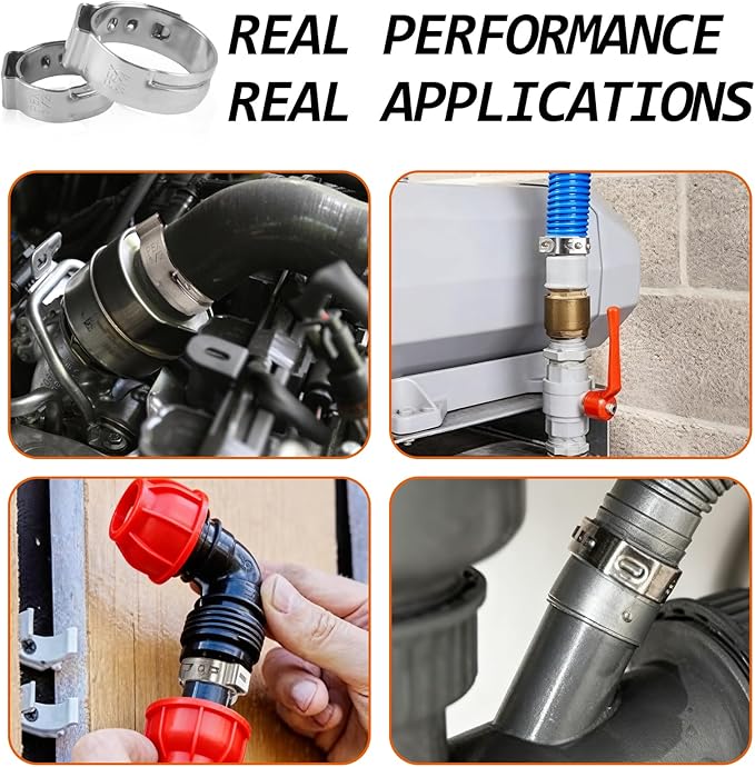 130PCS Stainless Steel Single Ear Hose Clamps 3/4 Inch PEX Cinch Clamps for Pex Tubing Pipes Fitting Connections(3/4)