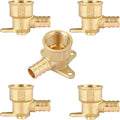5-Pack HeSun PEX Fittings, 3/4" PEX x 3/4" Female NPT, 3/4 Inch Brass Crimp Drop Ear Elbow Fitting, ASTM F1807(PEX1807169-5)