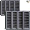 Floor Register 4 x 12, Heavy - Duty Steel Adjustable Airflow Floor Vents, Rust - Resistant with Silent Operation Vent Covers for Home Floor - 8 Pack Dark Gray