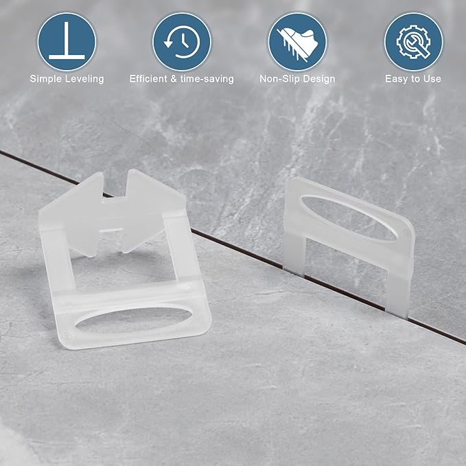 Tile Leveling System, Tile Spacers Tile Leveling Tools, Tile Leveling Clips for Tiles and Stone Installation (1/16 Inch*500 Piece)