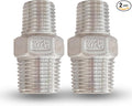 3/8” Male x 1/4" Male NPT Threaded Reducing Nipple Pipe Fitting Adapter, Heavy Duty 304 Stainless Steel Hex Nipple Reducer Straight Connector Pipe Adapter (3/8”-1/4”)
