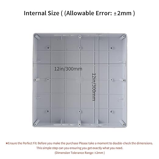 12" x 12" x 4" Plastic Dustproof Waterproof Box IP65 Junction Boxes Project Junction Conduit Box for Electrical Outdoor Enclosure