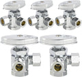 (Pack of 5) Seelink Multi-Turn Dual Outlet Angle Stop Valve, 1/2" Fip Iron Pipe Inlet x (3/8 inch x 3/8 inch) Compression Outlets, Chrome Plated Brass(VALVE189-5Pack)