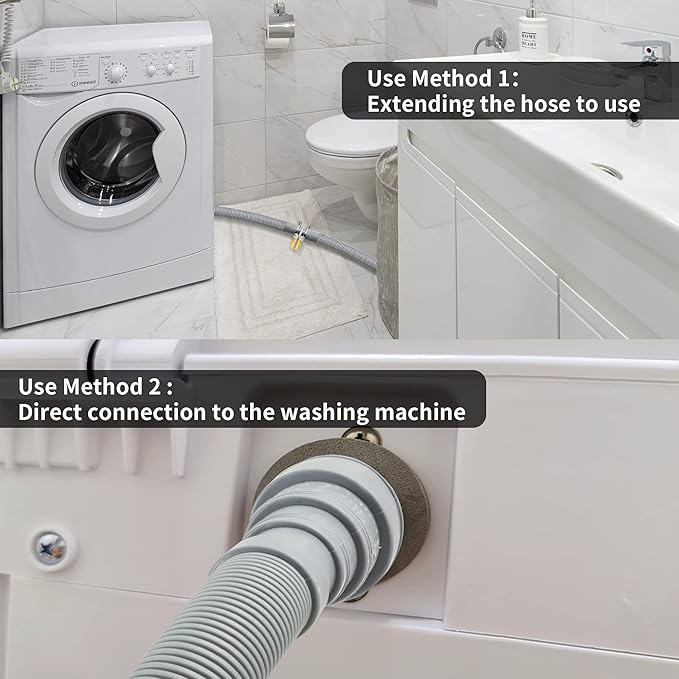 16 FT Washing Machine Drain Hose Universal Dishwasher Drain Hose Extension Kit for Washer, Flexible Discharge Hose with 1 U-Bend Hose Holder and 2 Hoses Clamps