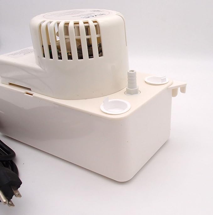 HVAC Premium Condensate Removal Pump – Tank Pump 2.2L RTP15WS115V with 3/8" x 15' Pipe All in White – Automatic Safety Switch Sensor - 115V/60HZ