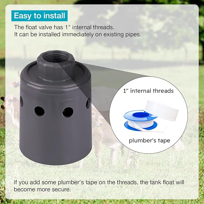 1" Float Valve, Automatic Water Filling, Maintaining Constant Water Level | Automatic Water Shut Off Valve | Water Tank Float Valve Can Be Used in Livestock Troughs, Reservoirs, Fountains, Etc.