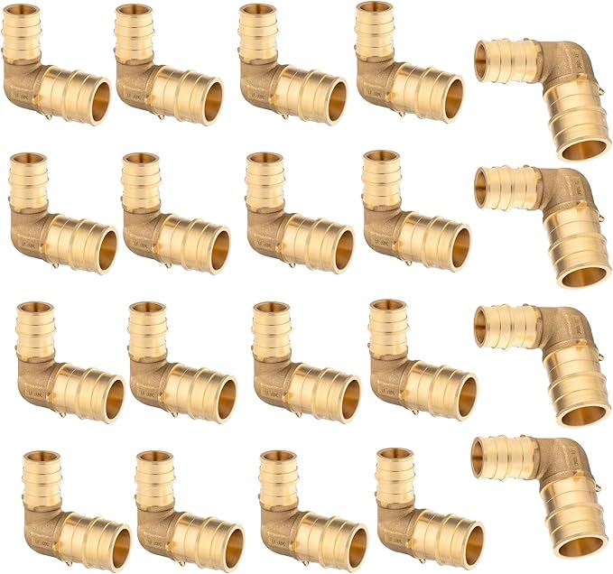 1 X 3/4Inch PEX-A Expansion Fittings,F1960 Brass Elbow,PEX Expansion Fittings Elbow For Pex A Tubing（20 PACK)(PEX1960039-20Pack)