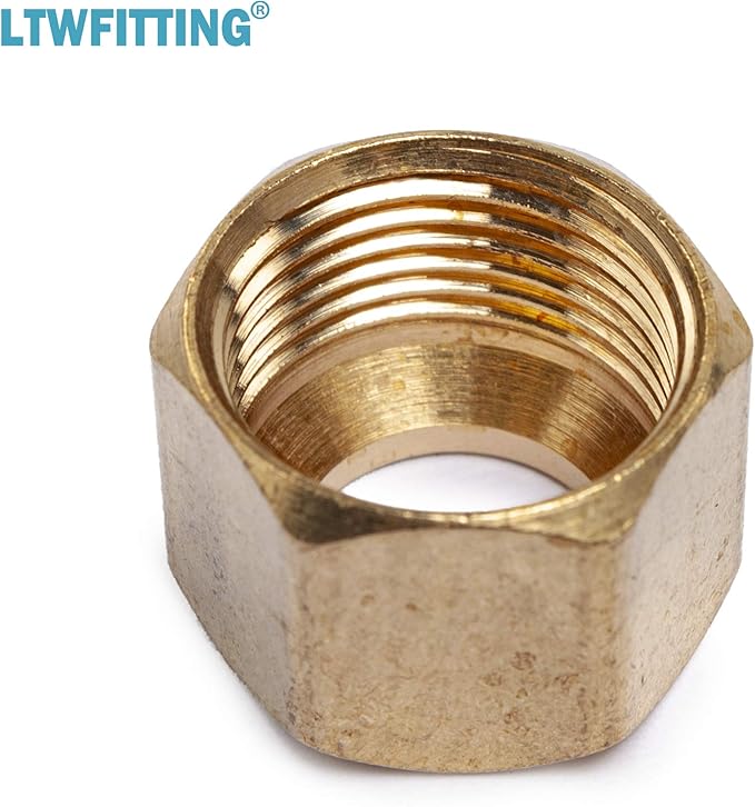 LTWFITTING 3/8-Inch Brass Compression Nut,Brass Compression Fitting(Pack of 1000)