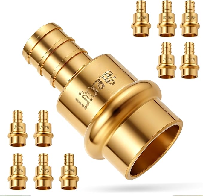 10 Pack Lead-Free 1/2" Copper to PEX Adapter, 1/2" Propress Fittings for Quick Connection of Copper Tube and PEX-B Pipe
