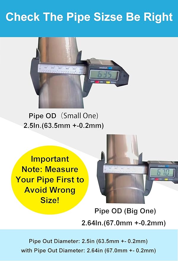 2.5 Inch Exhaust Clamps 4 Packs,2 1/2in Lap Joint Band Clamp 304 Stainless Steel for Muffler Pipe Repair,Catalytic Converters