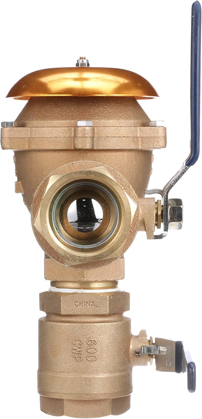 Febco 765 Series 2" Bronze Pressure Vacuum Breaker Backflow Preventer, Quarter Turn Shutoff, NPT Connections, Spring-Loaded Check Valves, Max Pressure 150 psi, Industrial Plant, Irrigation System