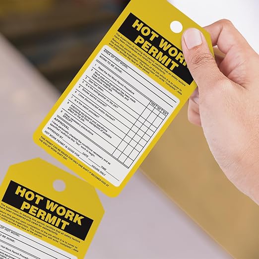 AccuformNMC 250 Inspection and Status Record Tags by-The-Roll, Hot Work Permit, US Made OSHA Compliant Tags, Waterproof PF-Cardstock, Resists Tears, 6.25"x3", TAR724