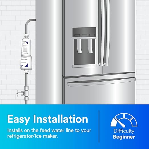 Aqua-Pure AP717 In-Line Water Filter for Refrigerator, Ice Maker and Drinking Fountains, Inhibits Scale Build-Up, Removes Sediment, Chlorine Taste and Odor