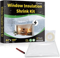 Large Patio Door Shrink Film Window Insulation Kit Cuttable with AdhesiveTransparent,Window Plastic for Winterizing Thicken Thermal Waterproof Insulation Cover Warm Winter (2Pack, 84"W x 120"T)