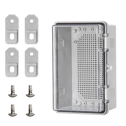 Waterproof Outdoor Electrical Box ABS Plastic Enclosure Junction Box with Mounting Plate Clear(8.2"x5.1"x4.3")