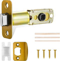 Antique Brass Adjustable Door Latch 60 or 70mm, 45° Turning Angle, Door Lock Replacement Parts with Door Strike Plate, Wood Dowel, Dust-Boxes