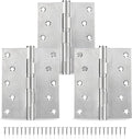 5" Ball Bearing Door Hinges 3 Pack, Heavy Duty Stainless Steel Hinge 5 x 4 Inch for Interior Exterior Doors, with Stainless Steel Screws, Silver