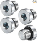 2-Pack M10x1.25mm Inner Hex Head Pipe Fitting Plug, Carbon Steel Sensor Socket Plug with Seal O-Ring for Terminate Pipe Ends/High Pressure Washer, Sealing Screw