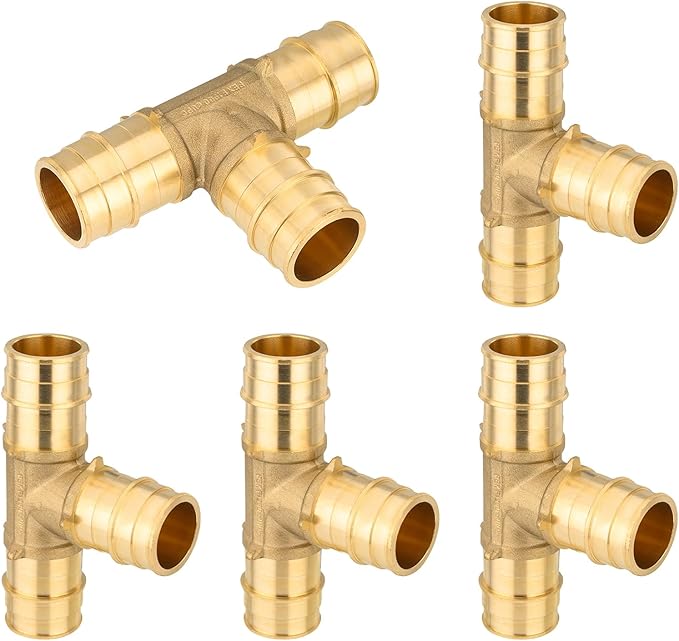 5-Pack HeSun PEX-A Fitting, 1"x1"x1" Expansion Tee, PEX Expansion Fitting Tee, ASTM F1960(PEX1960044-5)