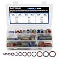245pcs Bonded Seal Washer, NBR Metric Metal Automotive Sealing Washers Assortment Kit Self-Centred Sealing Rubber Gasket Combination Fit 12 Size M6 M8 M10 M12 M14 M16 M18 M20 M22 M24 M27 M30