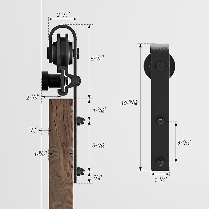 12FT Sliding Barn Door Hardware Kit for Single Door, Sliding Door Track, Easy to Install, Smoothly and Quietly, Fit 1.18-1.96" Thicknesses Fit 72" Wide Door (J Shape Hanger)