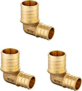 3-Pack EFIELD 3/4" Pex x 1" Pex Reducing Elbow Brass Barb Crimp Fittings, ASTM F1807,(PEX1807066-3PCS)