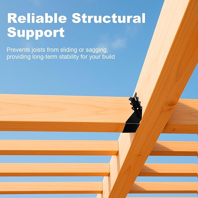 50 Pcs 2x8 Joist Hangers, 20 Gauge Face Mount Rafter Brackets for Wood, Hurricane Ties for Deck, Floor, Ceiling & Roof Framing