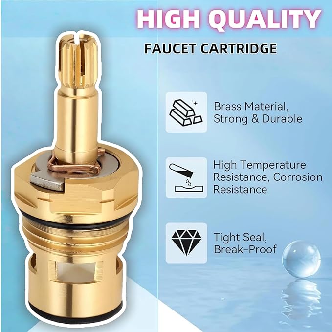 994053-0070A Replacement Cartridge For American Standard Faucets - Compatible with 994053-0070A & 994053-0070A/H - Hot & Cold Brass Valve Stem (4Z-24H) - Bath & Kitchen Faucet Repair Kit 2 Pack