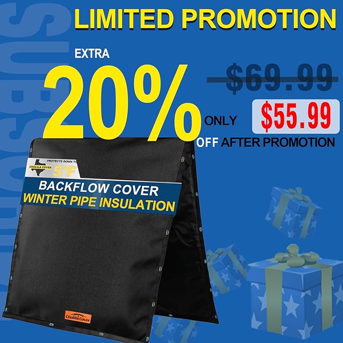 Backflow Preventer Cover Insulated (5˚F) - 36" W x 36" H Backflow Cover for in-Wall Pipes - Sprinkler Covers for Outside Pipe Traversable - Backflow Insulation Cover Black