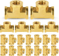 20-PCs HeSun Brass Pipe Fitting, 1/4" x 1/4" x 1/4" NPT Female Thread Tee