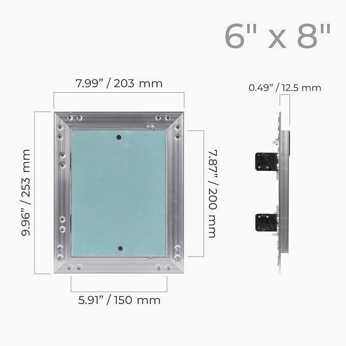 6" x 8" Inch Wall Access Panel - Waterproof Drywall Panel & Aluminum Frame Crawl Space Hatch Door - Plumbing Access Panel for Wall & Ceiling, HVAC - Drywall Access, Cover