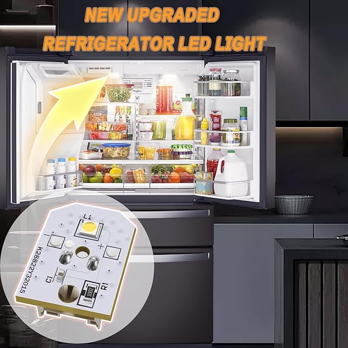 New Upgraded WR55X11132 WR55X25754 Refrigerator Light，Refrigerator led Light Assembly Replacement wr55x30602 wr55x26486 eap12172918 4590213 ap6261806 Without Cover 10 PCS