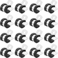 uxcell 3/8"(10mm) Cable Clamp, 304 Stainless Steel Rubber Cushioned Insulated R Shape Metal Clamp Tube Holder for Pipe Hose Wire Cord Installation 18Pcs